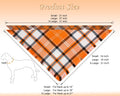 Fall Dog Bandanas 2PCS Large Plaid Tassels Halloween Thanksgiving Outfit