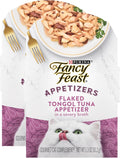 Fancy Feast Purina Appetizers Grain Free Cat Food Flaked Tongol Tuna Appetizer Lickable Cat Food Topper - 1.1 oz. Trays,