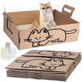 Gxsdj 6PCS Disposable Litter Boxes for Cats,Foldable Cardboard Cat Litter Box with Scoops,Portable Leak Resistant Travel Litter Box with Trash Bags for Cats Small Pets,16.5 x 13.5 x 5.9 Inch