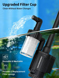 Gravel Vacuum for Aquarium, 6 in 1 Fish Tank Cleaner Tool Kit Electric Vacuum Gravel Cleaner for Aquarium Automatic Wate