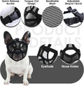 Short Snout Dog Muzzle, Breathable Soft Mesh French Bulldog Muzzle