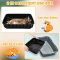 Zubebe 50 Pack Disposable Cat Litter Box for Cats, Large Disposable Kitty Litter Tray Boxes 19.69 x 15.75 x 3.94 Inches Plastic Pets Pan Standard for Indoor Home Travel Portable(Black)