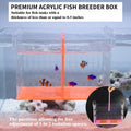 Fish Tank Divider & Breeder Box, Acrylic Aquarium Isolation Hatchery,Orange