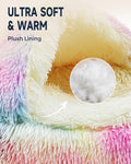 ShinHye Cat Bed Round Plush Fluffy Hooded Cave, 23×23inch