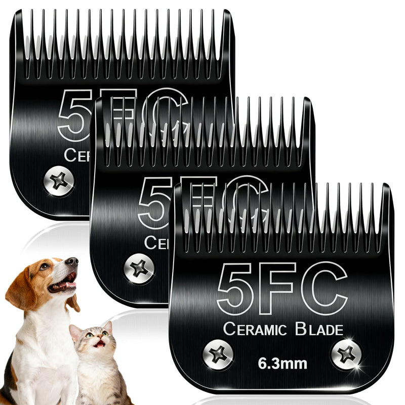 Dog Grooming Clipper Blades Replacement Compatible with Andis Dog Clippers,Most OsterA5, Wahl KM Series Pet Clippers (Black(5FC))
