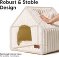 FUKUMARU Cat Bed Cave, Enclosed Washable Covered Dog Bed with Support Frame