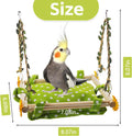 Bird Toy Climbing Hammock Nest Hanging Bird Bed for Cage Wooden Perch Stand Swing with Bell Toy for Parrot Parakeet Cock