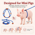 Pig Harness & Leash, Escape Prevention Adjustable Rope, All in One Design, All Life Stages Small to Medium Mini Pigs-5 F