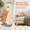YULOYI Cat Scratching Post for Large Indoor Cats & Kittens, Cat Scratcher with Extra Large Stable Base and Natural Sisal, Sturdy Cat Scratch Post to Protect Furniture & Couch, Grey, 32 Inch