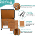 Suumerpety Feral Dog House Outdoor,Anti Bite Iron Frame Dog Kennel,Wood Warm Pets Home,Insulated Weatherproof Outside Sh