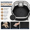 Portable Dog or Cat Playpen - Lightweight Durable Playpen for Pets - Easy Clean Up Foldable Pet Playpens with Waterproof Bottom & Self-Locking Zipper Door - Indoor/Outdoor Collapsible Crate for Pets