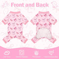 Dog Pajamas for Small Medium Dogs Pjs Pink Bow Dog Onesie Breathable Puppy Pj Pet Stretchy Soft Sleepwear for Spring Sum
