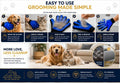 8-Piece Dog Grooming Kit for Dogs & Cats, Pet Grooming Set with 2 Grooming Gloves, 17 & 9 Tooth Dematting Rake, Fine-Too