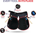 Equine Care Women's Leather Farrier Apron Chaps with Canvas, 23in, Black