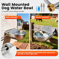 ZHEQOGZH Metal Automatic Dog Water Bowl Dispenser, Outdoor Heavy Duty Stainless Steel Dog Waterer, Auto Self Filling Animal Water Feeder for Dogs Cats with Float and Drain Plug