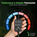 Reptile Heating Pad with Internal Sensor&Thermostat, 8" x 18" 24W Under Tank Heater Mat for 10-40 Gallon Tanks, IP67 Wat