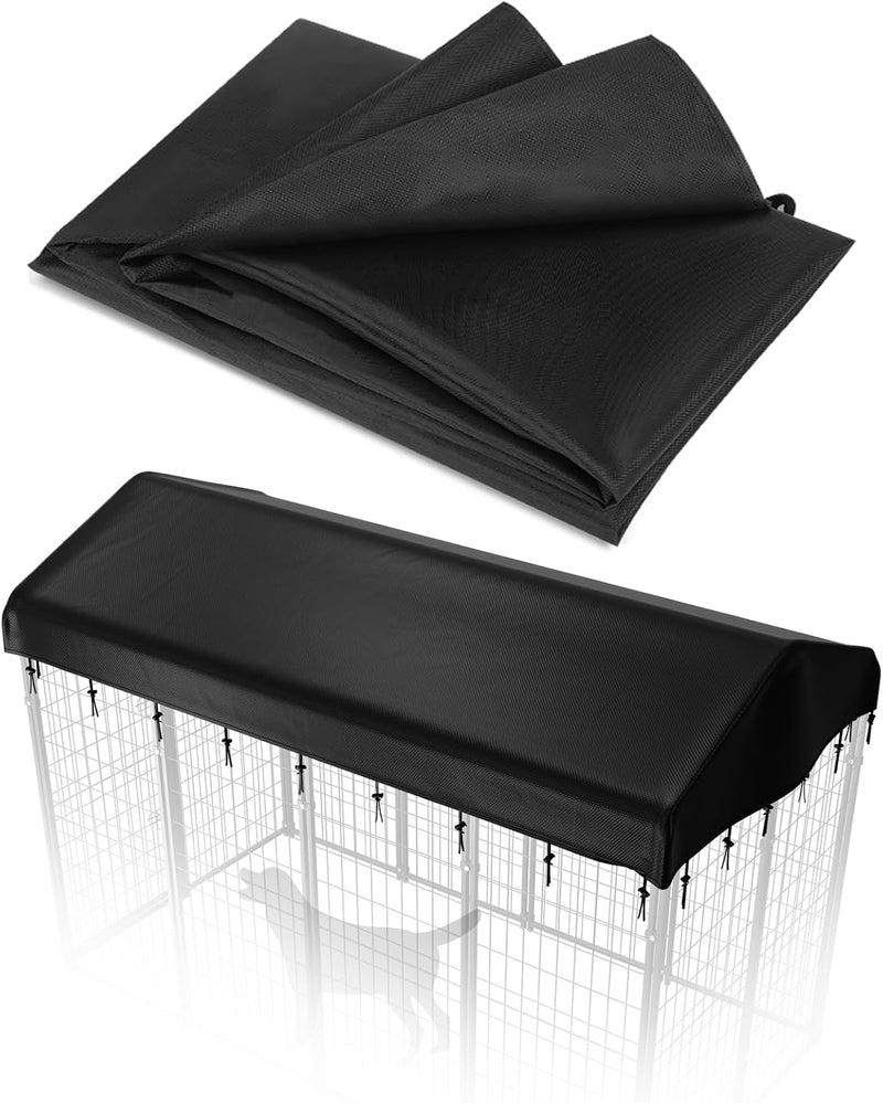 8x4ft Outdoor Dog Kennel Cover, 600D Waterproof Sunshade UV-Resistant