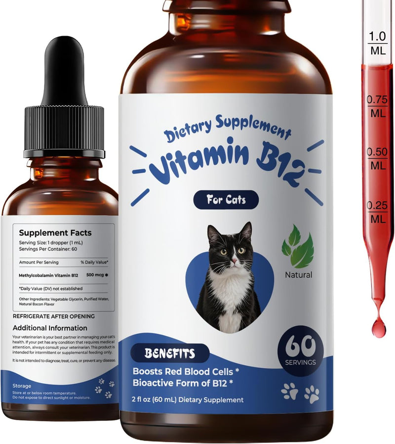 Appetite Stimulant for Cats, Liquid Vitamin B12 & Methylcobalamin Drops