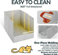 MEEXPAWS Travel Litter Box for Cats, XL Portable Litter Box Waterproof, High Sided Collapsible Foldable with Carry Bag, 24.4x16.5x15.7 inch Leakproof Easy Clean for Car Hotel Traveling Camping