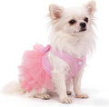 XXS Dog Clothes Girl, Female Dog Dresses for Small Dogs Girl, Pink Dog Tutu Dress, Sweet Puppy Princes Skirt with Dog Bo