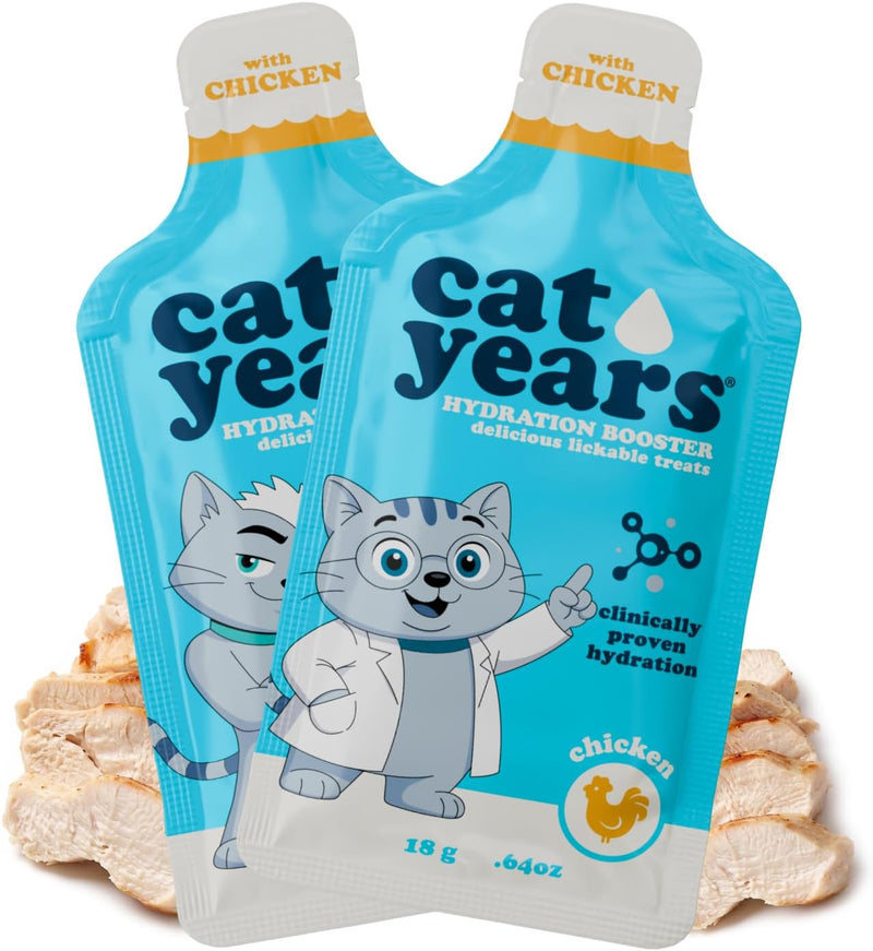 Cat Years Hydration Booster, Daily Lickable Treat, Chicken 7-Day Supply