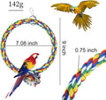 WishLotus Bird Swing, Cotton Rope Swing with Bite Resistance Perches for Parakeets, Budgie, Cockatiels, Conures, Finches