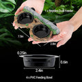 REPTI ZOO Magnetic Reptile Feeding Ledge, Gecko Feeder Ledge with 4PCS Cups, Hollow Vine Food Dish, Reptile Water Bowl f