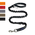 AUROTH Heavy Duty Bungee Dog Leash for Shock Absorption - 6FT Black Training Leash with 2 Padded Handles for Medium Large Breed Dogs