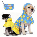 KOOLTAIL Dog Raincoats for Medium Small Dogs, Reversible Pet Rain Jacket Coat, Waterproof Reflective Puppy Poncho with Leash Hole, Adjustable Clear Hooded Double Layer with Easy Storage Pocket, M