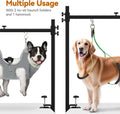 Dog Grooming Arm for Table, L Size, Adjustable 42" Height & 31"–43" Width, H-Shape Stable Grooming Stand, Clamp Fits up to 2.76", with Hammock & 2 Nooses for Home Grooming & Nail Trimming