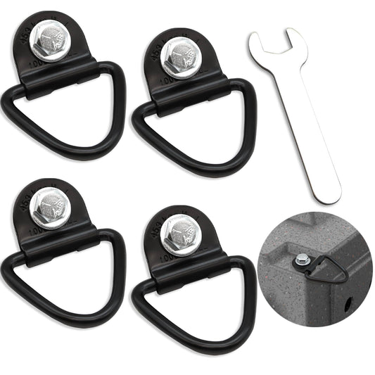 Terixe 4 Pack Tie Down Kit, 1000 LB Load Capacity, with Wrench - Easy Installation, Tie Down D-Ring Kit Compatible with RuffLand Kennels - Ideal for Securing Your Crate in Vehicle