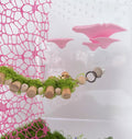 Jumping Spider Hide Habitat Accessories, Magnetic Mushroom Shelf & Moss Ribbon Web, Climbing and Feeding Platforms for J