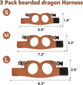3 Pack Bearded Dragon Harness and Leash Set, Small Animal Traction Rope