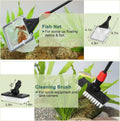 hygger Easy Clean Fish Tank Cleaner, 6 in 1 Aquarium Cleaning Tools Kit with Extendable Handle Algae Scraper Sponge Scru