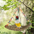 Bird Seagrass Mat Conure Hammock,Parrot Swing Toys Small Triangle Seagrass Woven Birds Net Climbing Chewing Bird Cage Ac