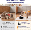 Y YHY Ceramic Cat Slow Feeder, Elevated Dog Food Bowl Tilted Design, Slow Feeder Bowl no Black Chin, Cat Shape for Dry and Wet Food