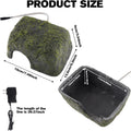 Reptile Heated Rock Bearded Dragon Basking Platform with Hide Cave,12V Thermostatic Heat Rocks Reptiles Habitat Decor Ac