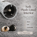 Plush Inside 3-Way Shape Small Animals Tube Tunnel with Interactive Ball for Guinea Pig, Hamster, Chinchilla, Hedgehog H