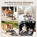 PurazQyn Dog Water Bowl No Spill, 1.5L/50oz Stainless Steel Slow Water Bowl for Dogs, Spill Proof Dog Bowl with Anti-Splash & Non-Slip, Slow Drinking Water Bowl Dispenser for Messy Drinkers (Silver)