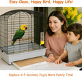 OVESD 30PCS Bird Cage Liners - 13.8x13.8 Inch Leak-Proof Disposable Tray Pads for Parrots, Parakeets, Cockatiels, Lovebirds | Easy-Clean Cage Bottom Paper | Customizable Size