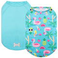 KYEESE 2Pack Dog Shirt, Lightweight Sun Protection Dog T Shirts for Small Dogs Boy Girl, Breathable Mesh Tank Top Sleeveless Pet Reflective Vest, Soft Summer Dogs Clothes, Flamingo+Blue, M