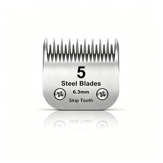DODAER 5 Skip Tooth Detachable Pet Dog Grooming Steel Blades,Compatible with Andis,Oster A5,Wahl KM10 Series Clippers,Cut Length 1/4-Inch (6.3mm) ，1 Pack