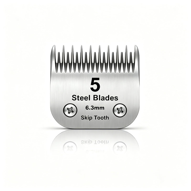 DODAER 5 Skip Tooth Detachable Pet Dog Grooming Steel Blades,Compatible with Andis,Oster A5,Wahl KM10 Series Clippers,Cut Length 1/4-Inch (6.3mm) ，1 Pack