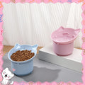 Guiqulai 2 Pack Slow Feeder Cat Bowls Silicone Tilted Raised Pet Bowl with Non Slip Base for Digestion Anti Vomit, Pink, Blue