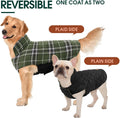 Kuoser Waterproof Dog Coat, Warm Reversible Dog Jacket with Leash Hole