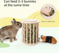 andwe Rabbit Hay Feeder Wooden Food Feeding Rack Easy to Fill