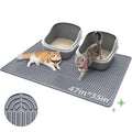 Pawtasy Cat Litter Box Mat,47" x 35" Extra Large Silicone Waterproof Litter Trapping Mat for Scatter Control Soft on Kitty Paws Non-Slip Easy to Clean
