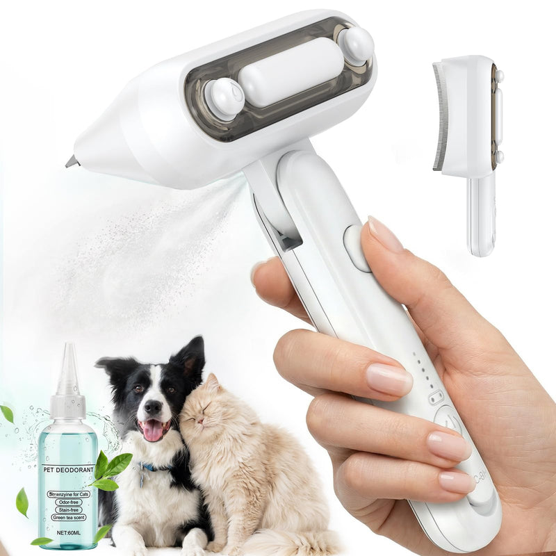 Dog Brush for Shedding & Cat Brush for Shedding, Deshedding Tool with Anti-Static Mist, Gentle Undercoat Remover, Pet Hair Remover, Self Cleaning, No Flying Fur