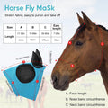Horse Fly Mask with Ears, Breathable Horses Face Masks for Barn, Turnout