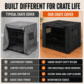 Chew Proof Dog Crate Cover, 36 Inch, 1680D Heavy Duty Nylon, Black